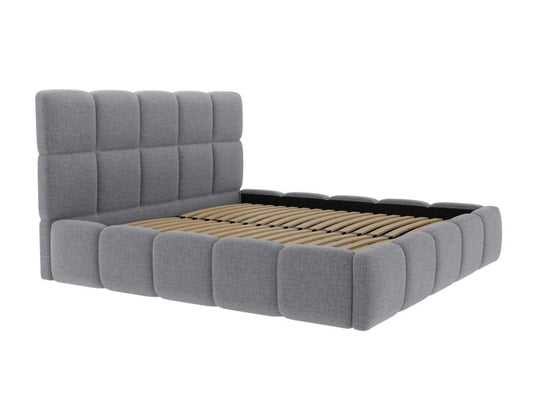 Lit coffre 180 x 200 cm - Tissu texturé - Gris - DAMADO de Pascal Morabito