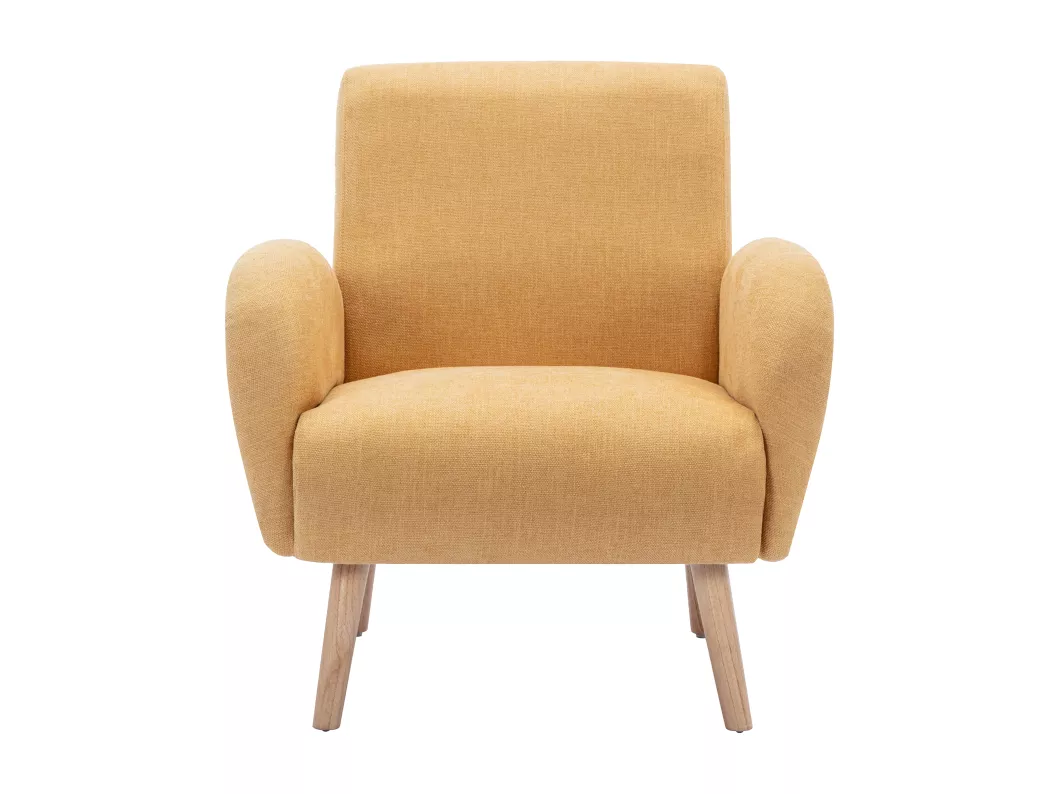 Fauteuil en tissu jaune moutarde MAZARONE