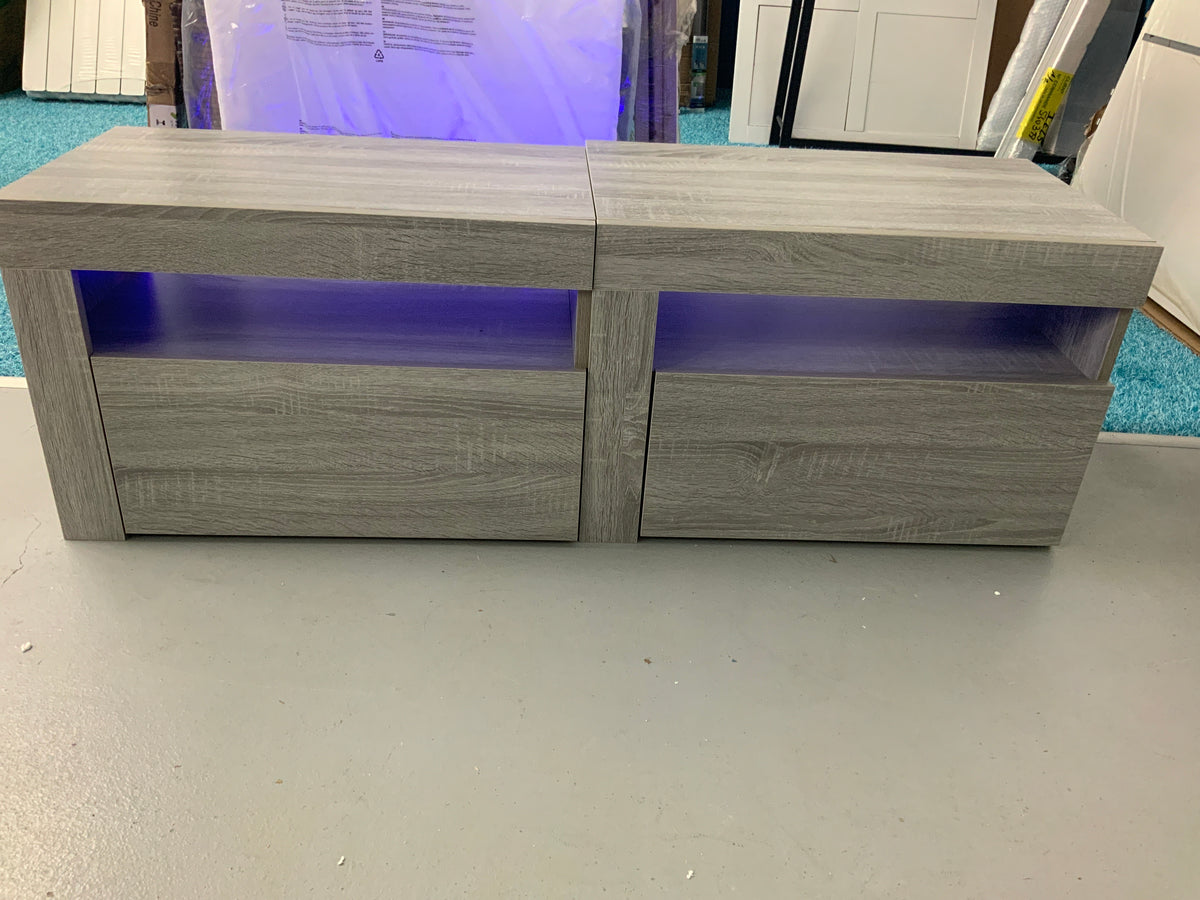 vidaXL Meuble TV avec lumières LED sonoma gris 120x35x40 cm