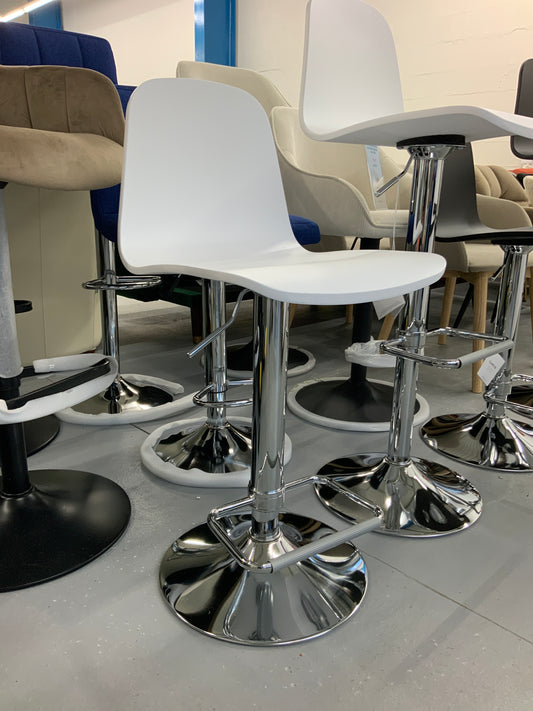 Chaise de bar Lemon, tabouret réglable pour comptoir ou table haute - blanc ou noir - bois