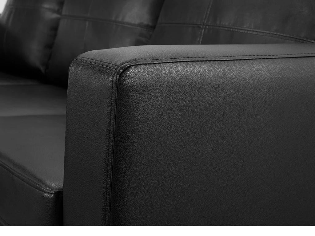 Canapé d'angle réversible en simili ACKLEY - Noir