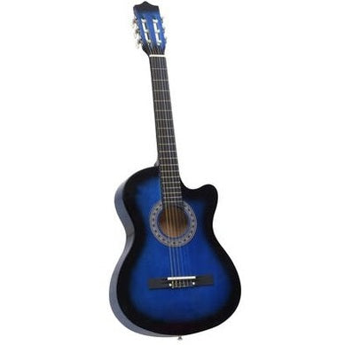 vidaXL Guitare découpée classique occidentale 6 cordes Bleu ombré 38"