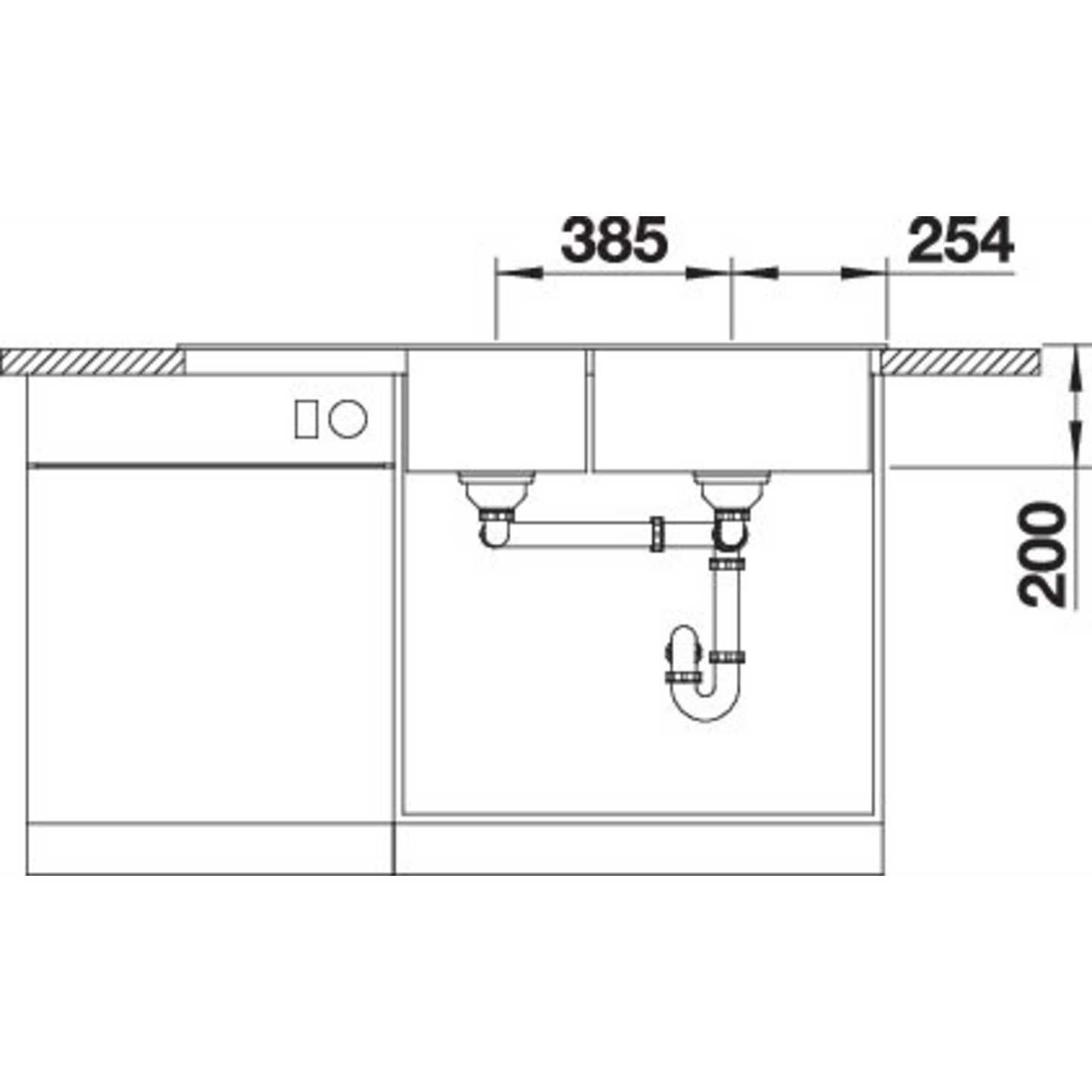 NEUF - Blanco évier Naya 8 S cuve droite anthracite manuel
