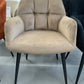 Lot de 2 chaises avec accoudoirs en tissu et métal - Noir - HEKA