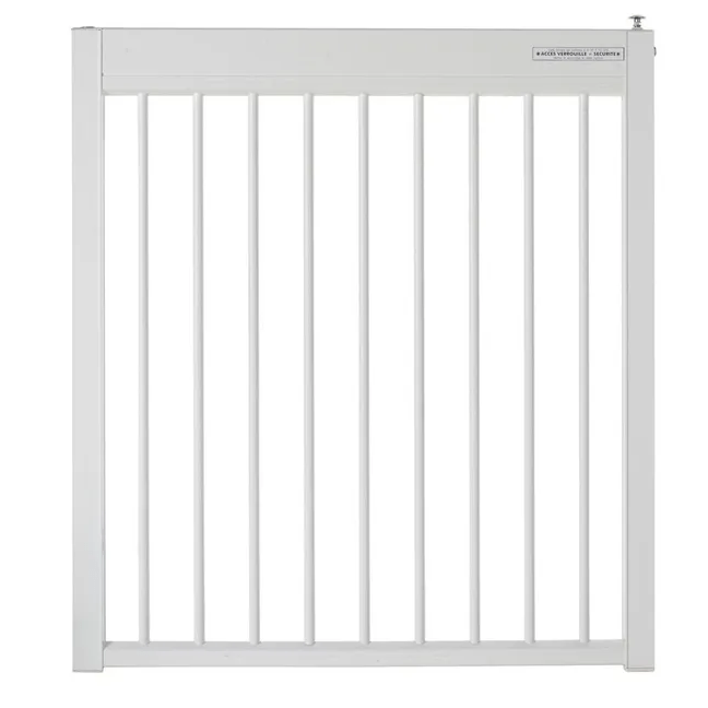 Portillon pour piscine aluminium Issambres blanc, H.120 x l.107 cm