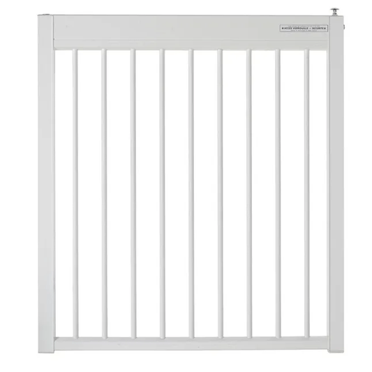 Portillon pour piscine aluminium Issambres blanc, H.120 x l.107 cm