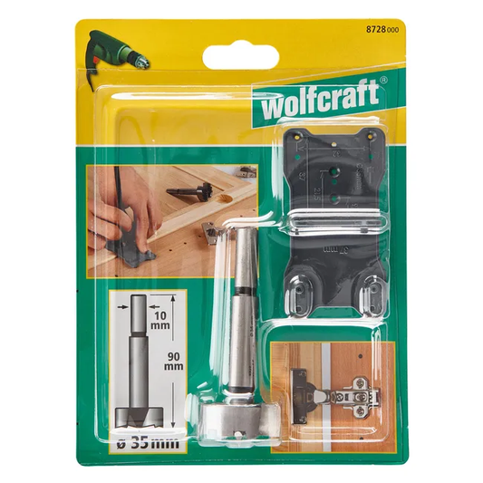 Kit avec gabarit et fraise Diam.35 mm WOLFCRAFT