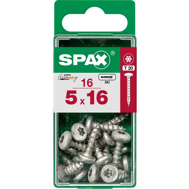 16 vis acier tête ronde t-star+ SPAX, Ø5 x L.16 mm