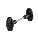 2 boutons de porte en fonte, carré 6mm, fourreau adaptateur 7mm, noir THIRARD
