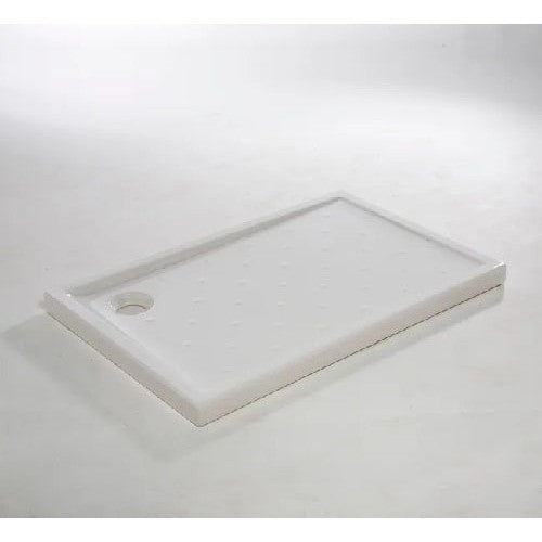 Receveur de douche grès émaillé blanc L.120 x l.80 Asca2