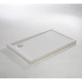 Receveur de douche grès émaillé blanc L.120 x l.80 Asca2