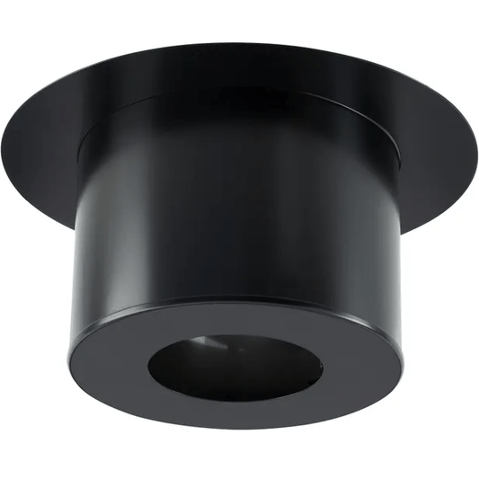 Plaque de finition ronde noire mat plafond, POUJOULAT D.150 mm 44x20 cm Ep.1. mm
