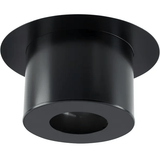 Plaque de finition ronde noire mat plafond, POUJOULAT D.150 mm 44x20 cm Ep.1. mm