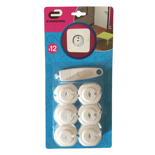 Lot de 12 cache-prises Blanc STANDERS