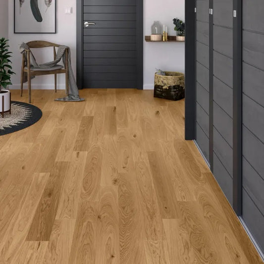 Parquet contrecollé chêne blond bohème vitrifié M BARLINEK, l.13 cm