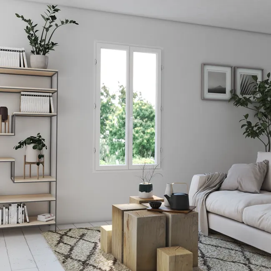 Fenêtre PVC Essentiel H.155xl.80cm 2 vantaux blanc