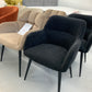 Lot de 2 chaises avec accoudoirs en tissu et métal - Noir - HEKA