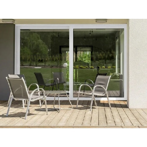 Baie couliss.alu avec serrure et volet fil. 215x210 blanc Premium Milan dorm.120