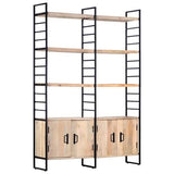 vidaXL Bibliothèque à 4 niveaux 124x30x180 cm Bois de manguier massif