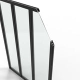 Verrière Atelier fixe en aluminium noir mat 3 carreaux, H.108 x l.93 cm
