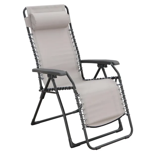 Relax de jardin ZERO GRAVITY pliable en métal de coloris taupe