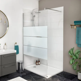 Paroi de douche à l'italienne verre sérigraphié, l.90 cm, Ep.6 mm chromé Easy