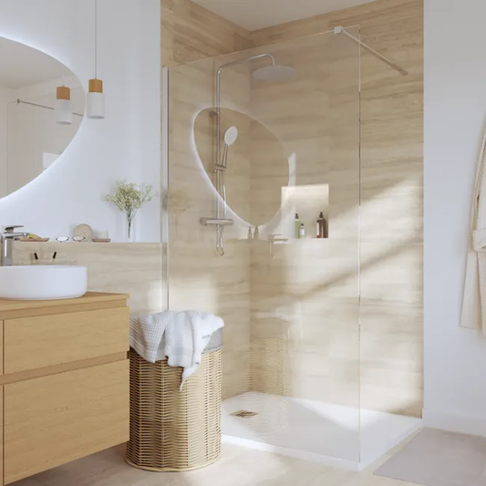 Paroi de douche à l'italienne verre transparent, l.120 cm, Ep.8 mm chromé Remix - 1