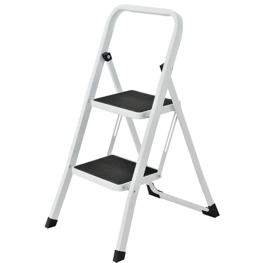 Escabeau Ly-sl01p acier 2 marches blanc