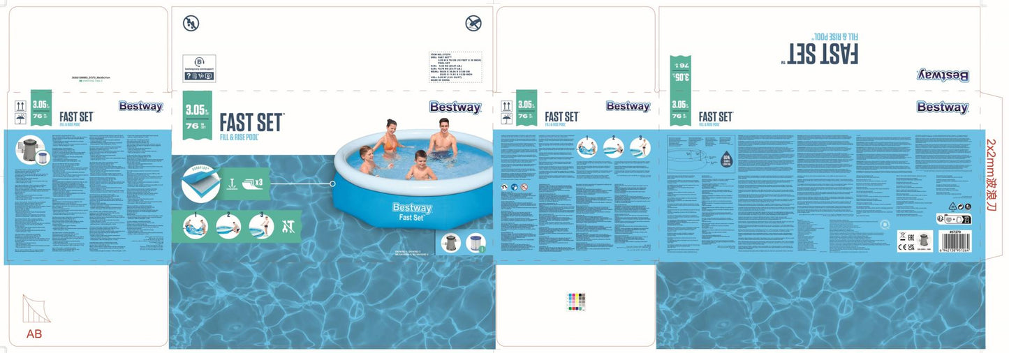 Piscine autoportante ronde Fast Set 305 x 76 cm avec filtration