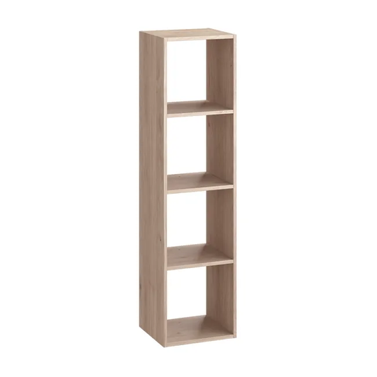 Etagère SPACEO Kub effet chêne, H.139.3 x L.36 cm x P.31.7 cm