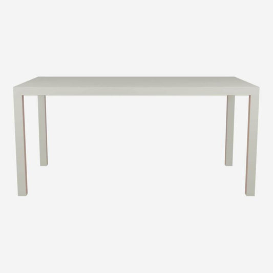 Table de jardin en aluminium avec insert en teck - Gris tourterelle