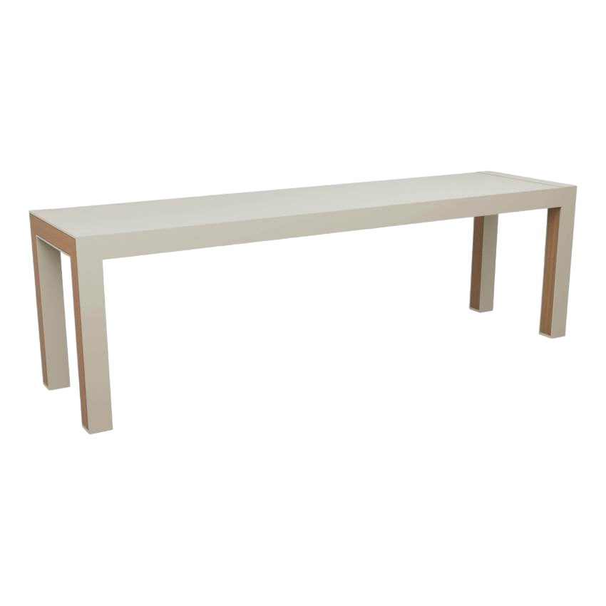 Banc de jardin en aluminium avec insert en teck - Gris tourterelle