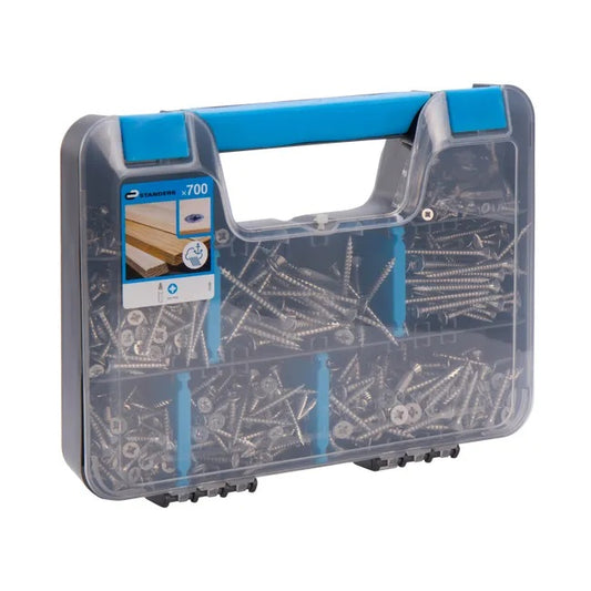 Valisette de 700 vis INOX STANDERS pozidriv tête fraisée