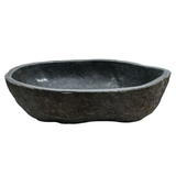 Vasque à poser granit irrégulier River stone l.35 x P.25 cm gris mat