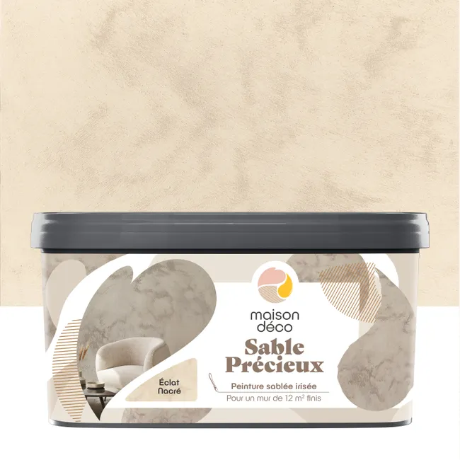 Peinture à effet, Sable précieux MAISON DECO, eclat nacré, mat, 2 l
