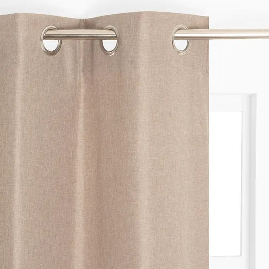 Rideau tamisant thermique, Chambray, taupe H.240 x l.135 cm