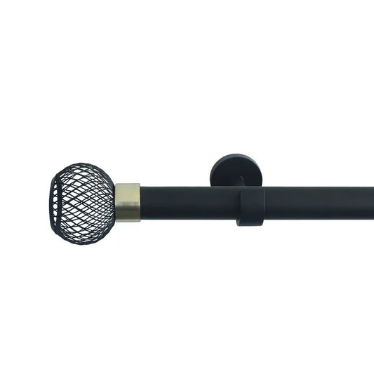 Kit de barres à rideaux Glama Diam.28 mm noir 160 à 300 cm
