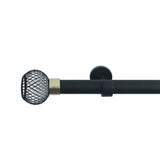 Kit de barres à rideaux Glama Diam.28 mm noir 160 à 300 cm