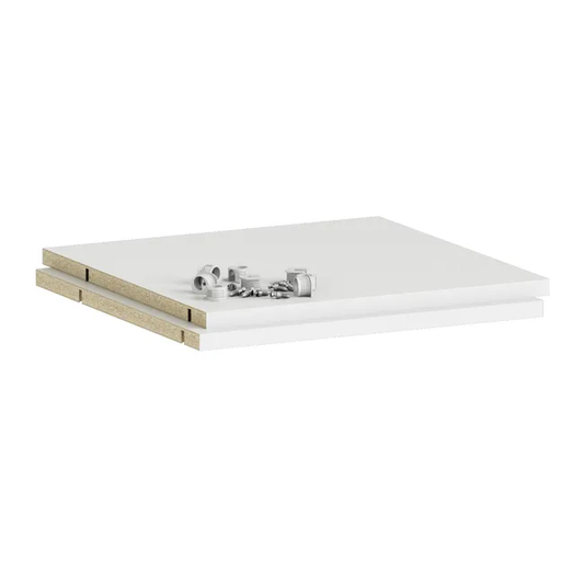 Lot de 2 étagères SPACEO Evo'M blanc pour caisson + angle L.40 x P.38 cm