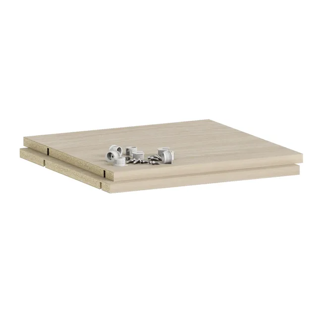 Lot de 2 étagères SPACEO Evo'M effet chêne pour caisson + angle L.40 x P.38 cm