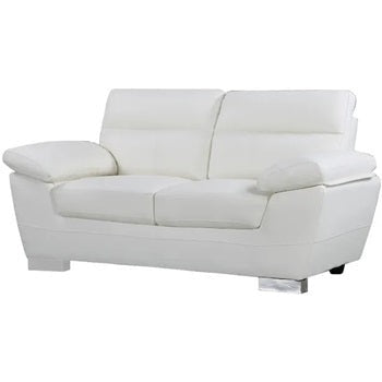 Canapé fixe en cuir reconstitué et PVC "Dallas" - 169 x 88 x 90 cm - 2 places - Blanc