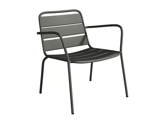 Chaise de jardin empilable en métal - Gris - MIRMANDE
