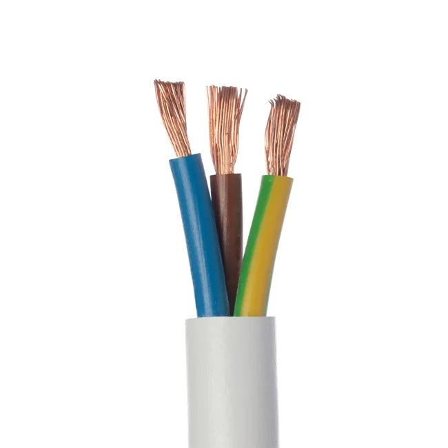 Câble électrique 3G2.5 mm² ho5vvf L. 10m blanc