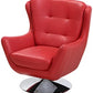Fauteuil pivotant en cuir ANABA - Rouge