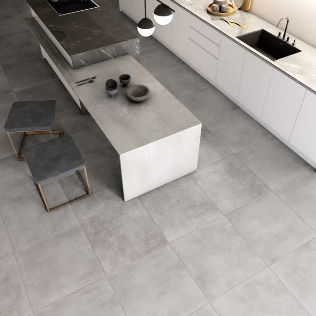 Carrelage sol intérieur / mur intérieur effet béton gris Connect l.60.9 x L.60.9