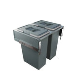 Poubelle coulissante de cuisine 35+35L ELLETIPI Block acier anthracite