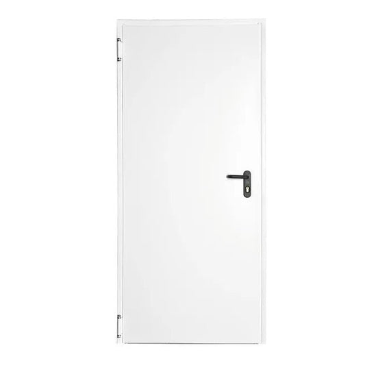 Porte de service coupe feu en acier peint en blanc 210x90 poussant droit