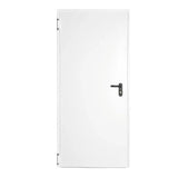 Porte de service coupe feu en acier peint en blanc 210x90 poussant droit