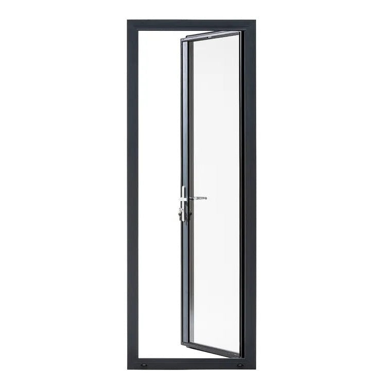 Porte-fenêtre alu Essentiel H.215xl.100cm, gris ant., 1 vantail tirant gauche