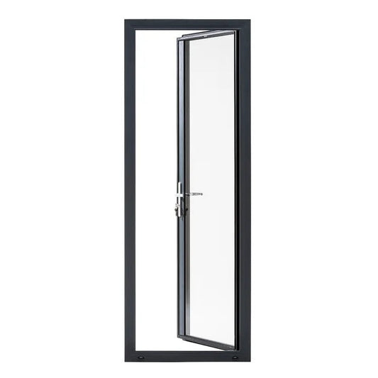 Porte-fenêtre alu Essentiel H.215xl.100cm, gris ant., 1 vantail tirant gauche